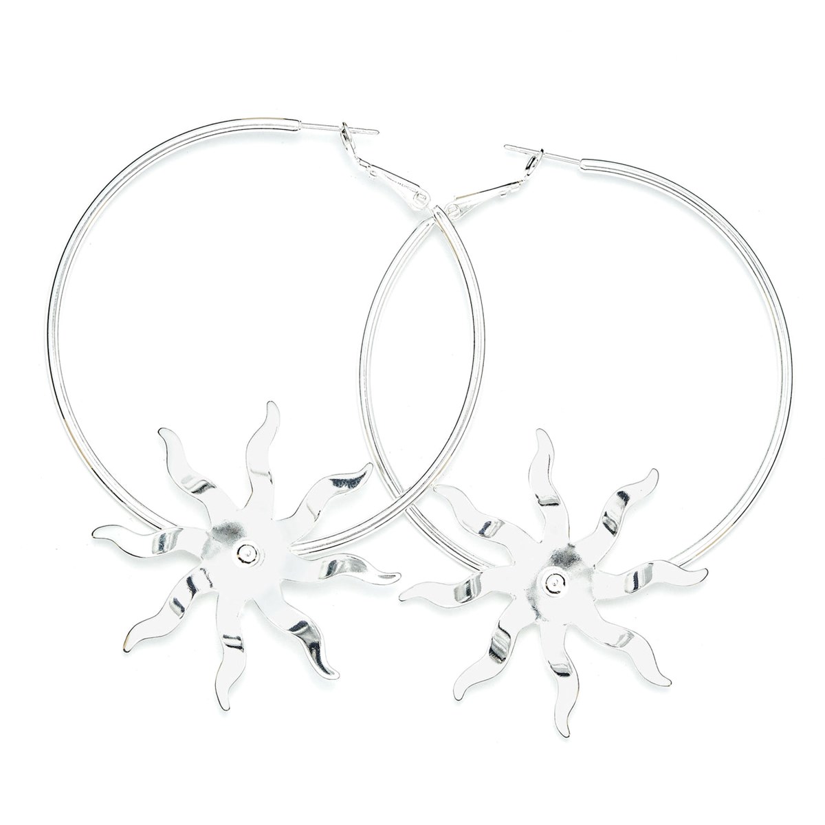 boucles d'oreilles créoles soleil plaqué argent - ÉOS