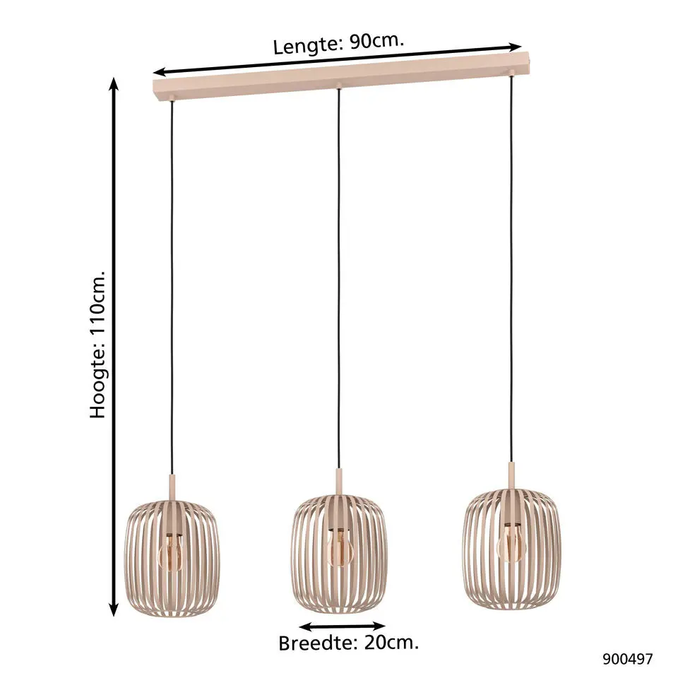 EGLORomazzinaHanglamp-E27-90cm-Zandkleur