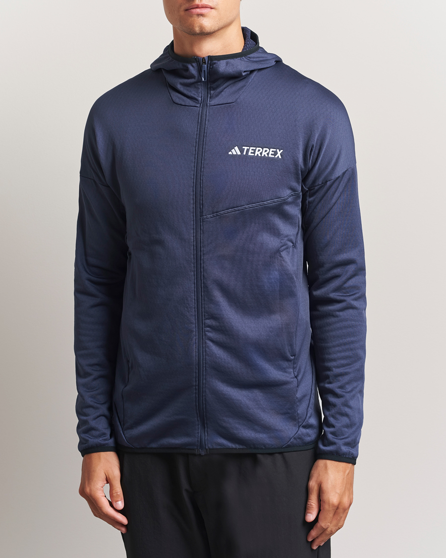 adidas Performance XPR Lightweight Fleece Hooded Full Zip Navy