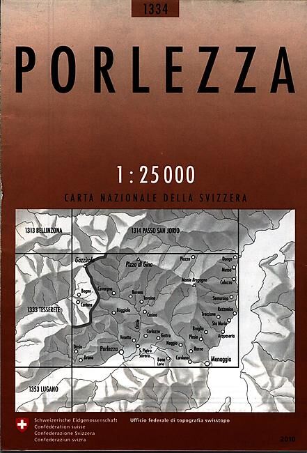 BUNDESAMT - 1334 PORLEZZA ECHELLE 1 25 000