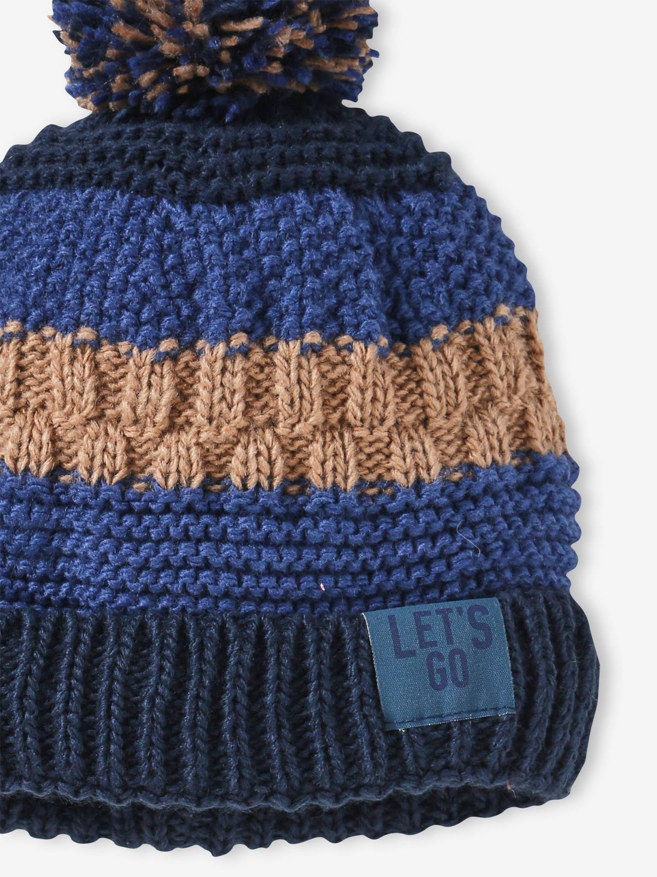 Boné colorblock com tecidos combinando para meninos na cor azul marinho