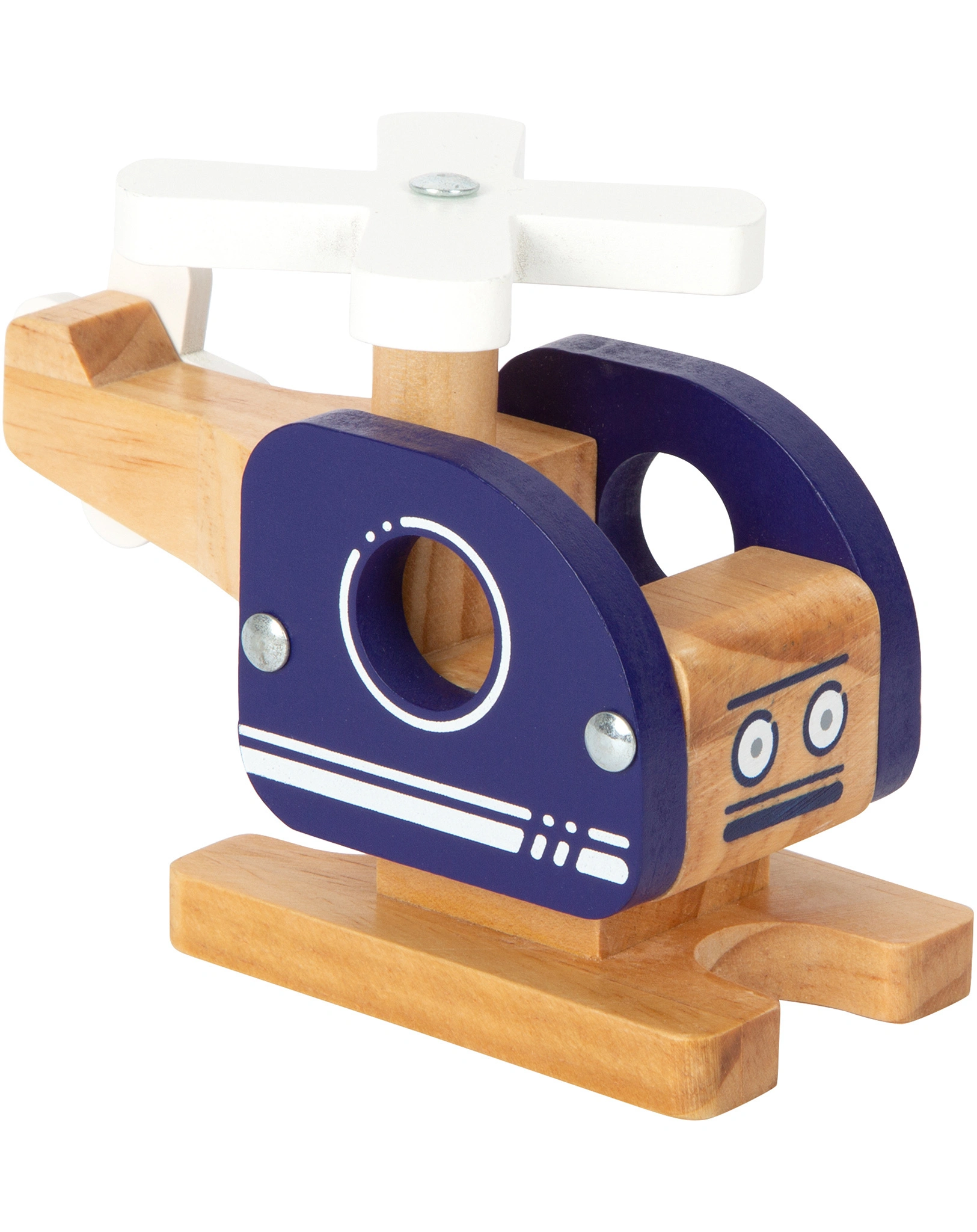 Holz-Spielzeug HUBSCHRAUBER in blau/natur
