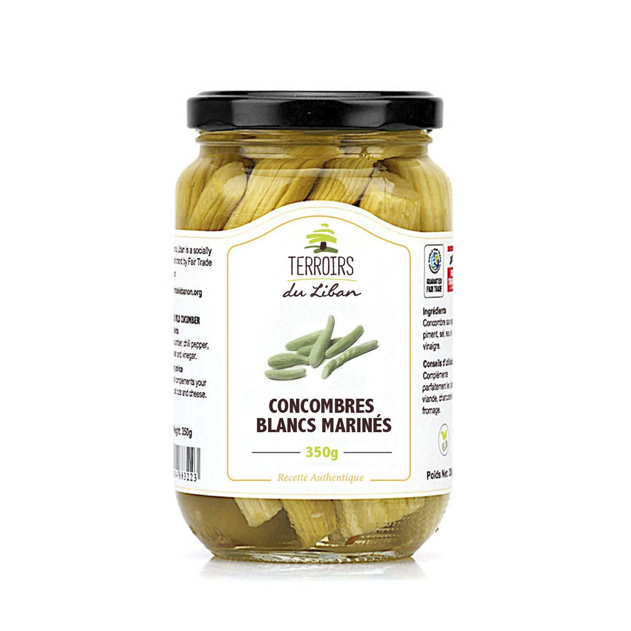 Concombres blancs marinés du Liban