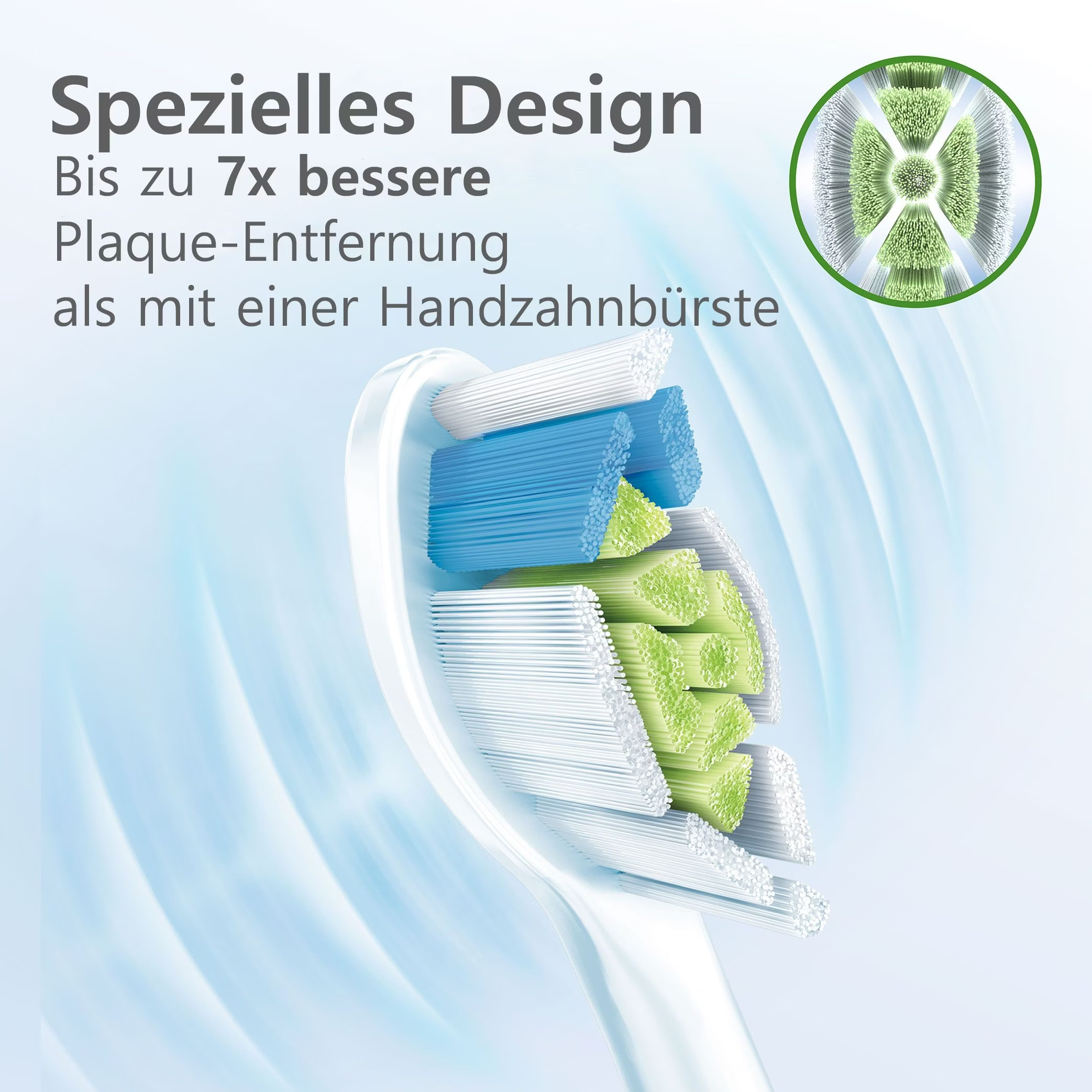(4er Set) W2 Optimal White Ersatz Zahnbürstenkopf für Philips Sonicare Elektrische Zahnbürsten (HX6064/11) - Schwarz