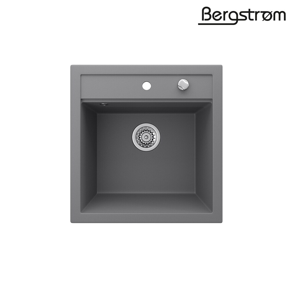 Bergström Granit Spüle Küchenspüle Einbauspüle Spülbecken 490x500mm Grau