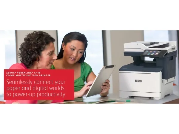 Xerox VersaLink C415V_DN - Multifunktionsprinter - farve - laser - Legal (216 x 356 mm) (original) - Legal (medie) - op til 42 spm (kopiering) - op til 42 spm (udskriver) - 251 ark - 33.6 Kbps - Gigabit LAN, USB 2.0, USB vært, NFC - Green World Allia
