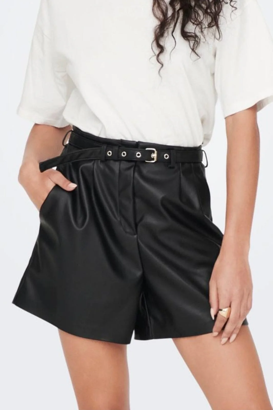 Only Onlheidi Faux Leather Shorts Otw 4158076 black