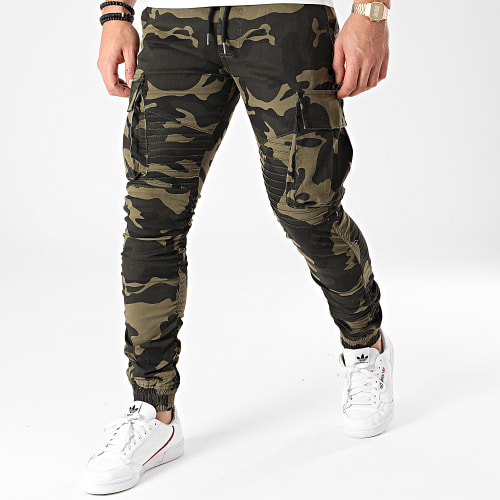 Pantalon Cargo P681 Vert Kaki Camo