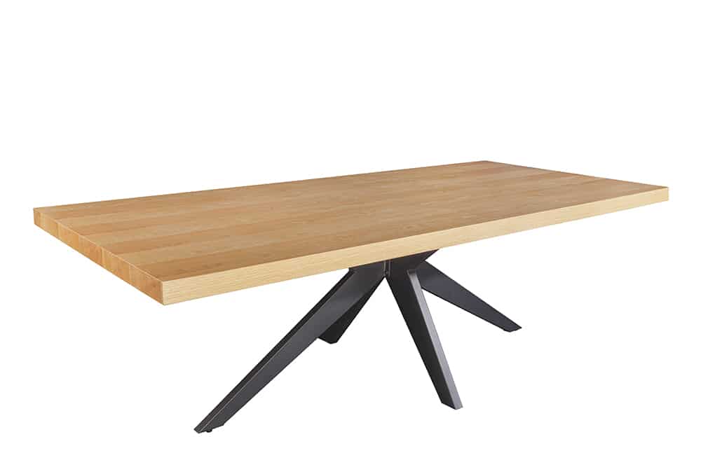 Imposanter Esstisch ZEUS 240cm natur Eichen-Design mit Sterngestell Metall
