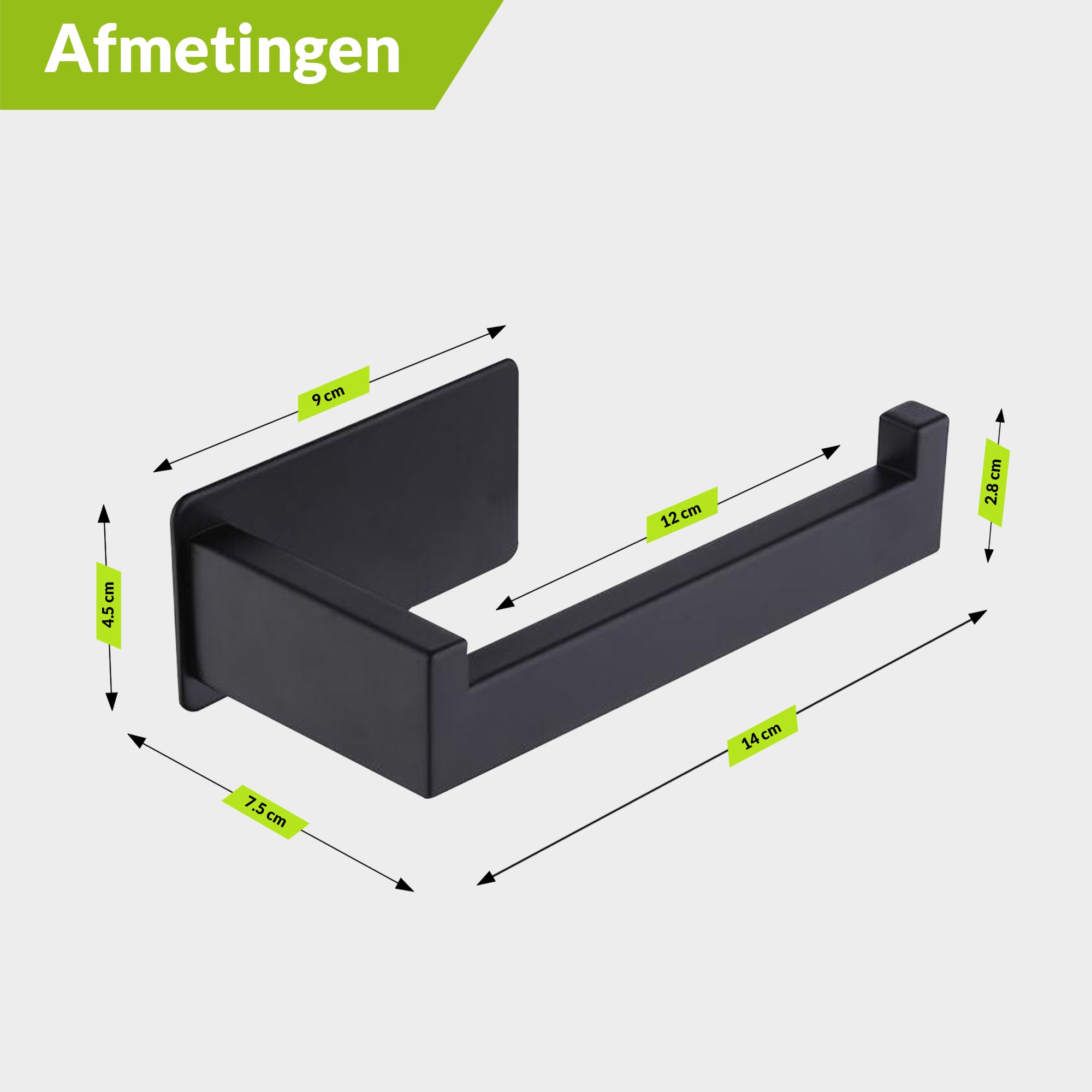 XIVADA Toilet accessoires set - 4 delig - Zonder boren - Rvs - Zwart