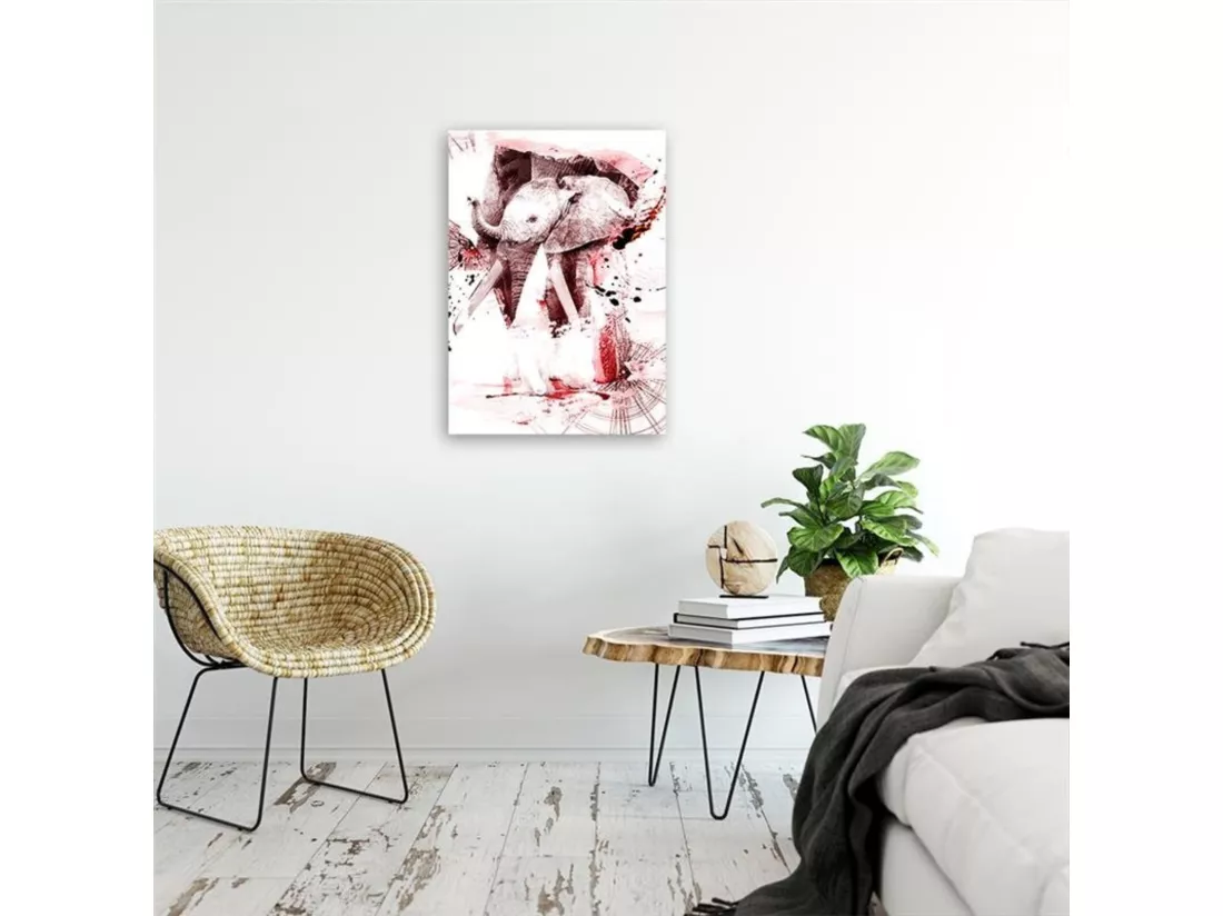 Tableau éléphant abstrait - 40 x 50 cm