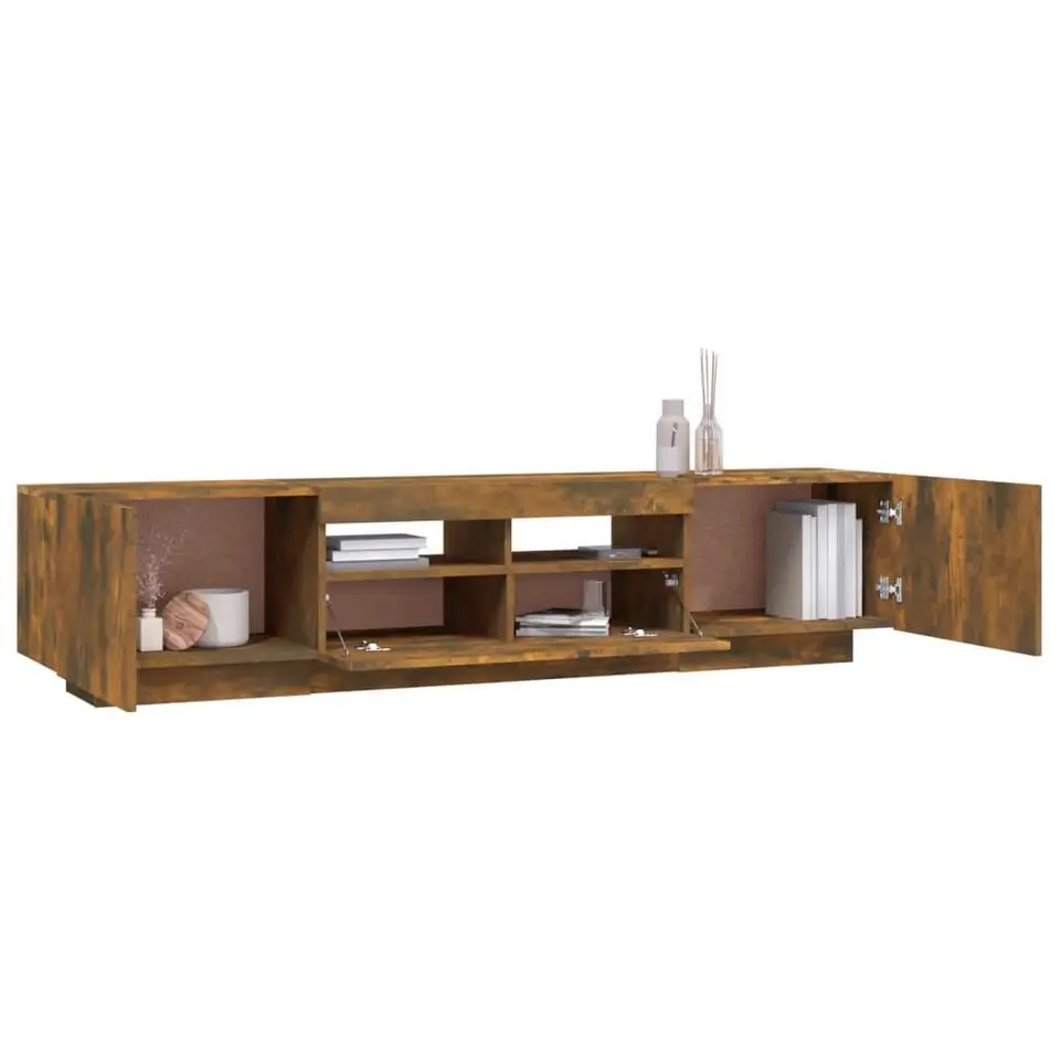vidaXL - 2-delige TV-meubel met LED - 2 formaten - Gerookt eiken - Hout