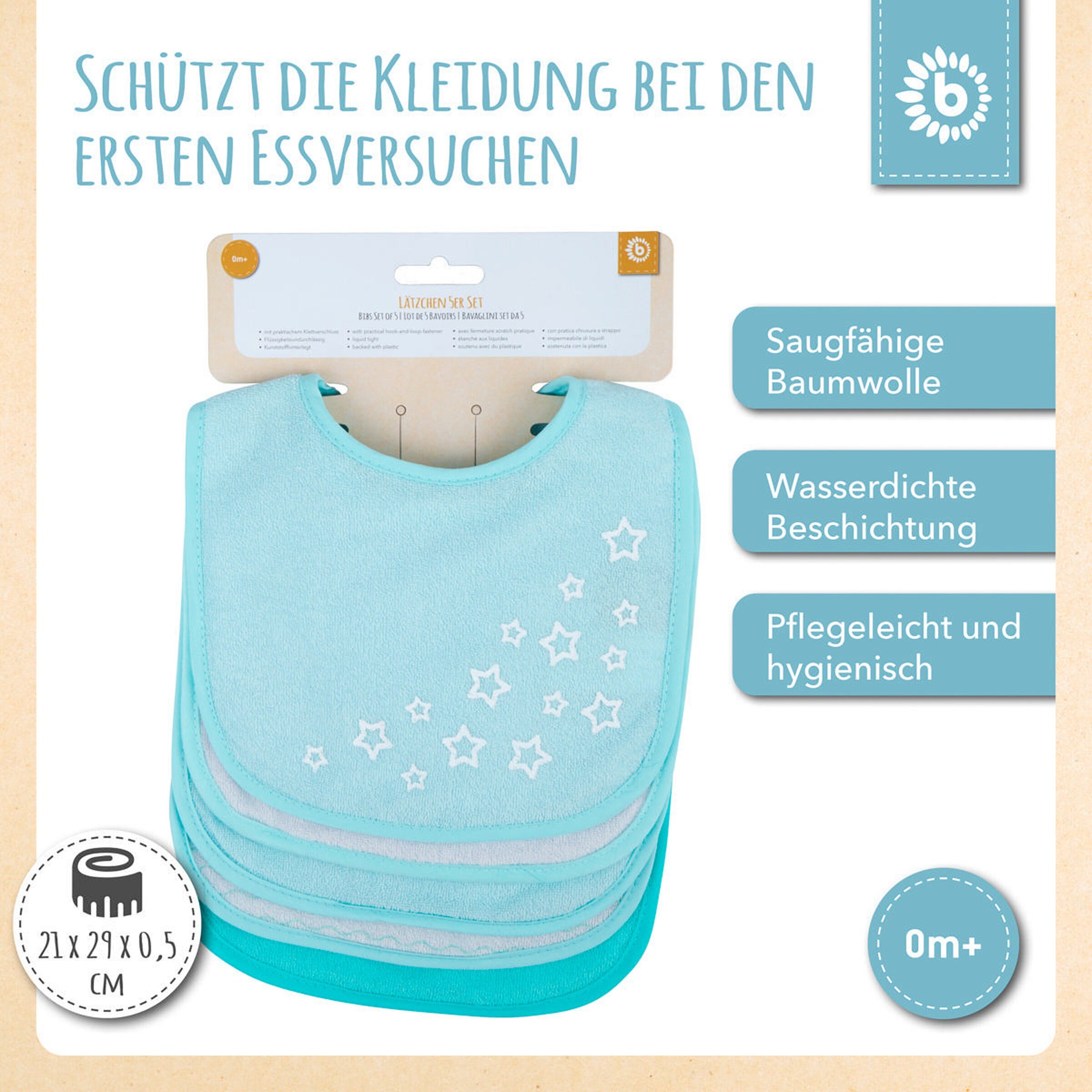 Bieco Lätzchen 5er Pack Türkis