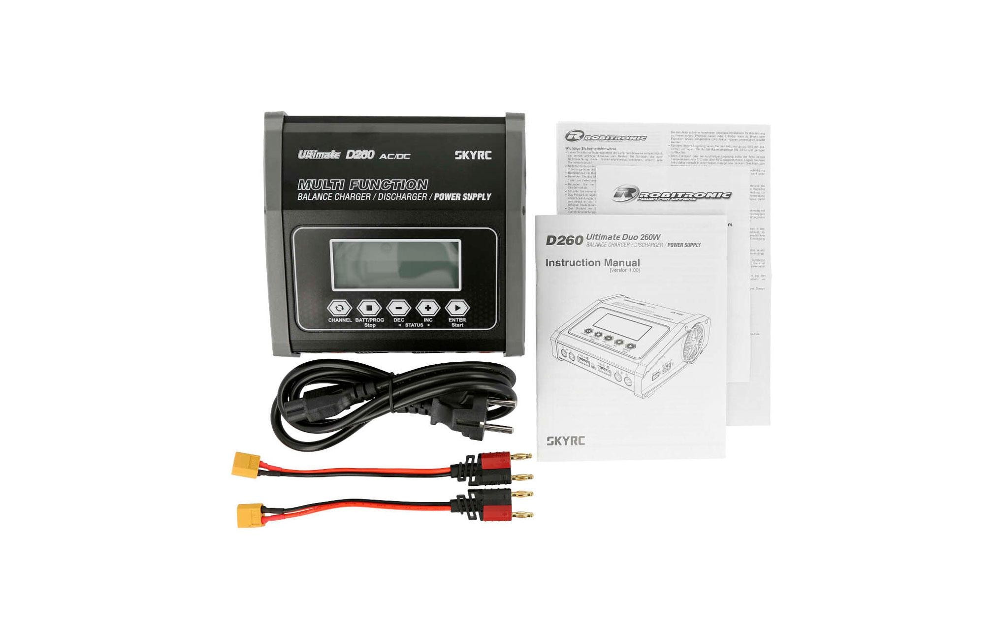 Dual-Ladegerät D260 AC/DC 2x 130W<br>Modellbau Ladegerät mit 2 Ausgängen