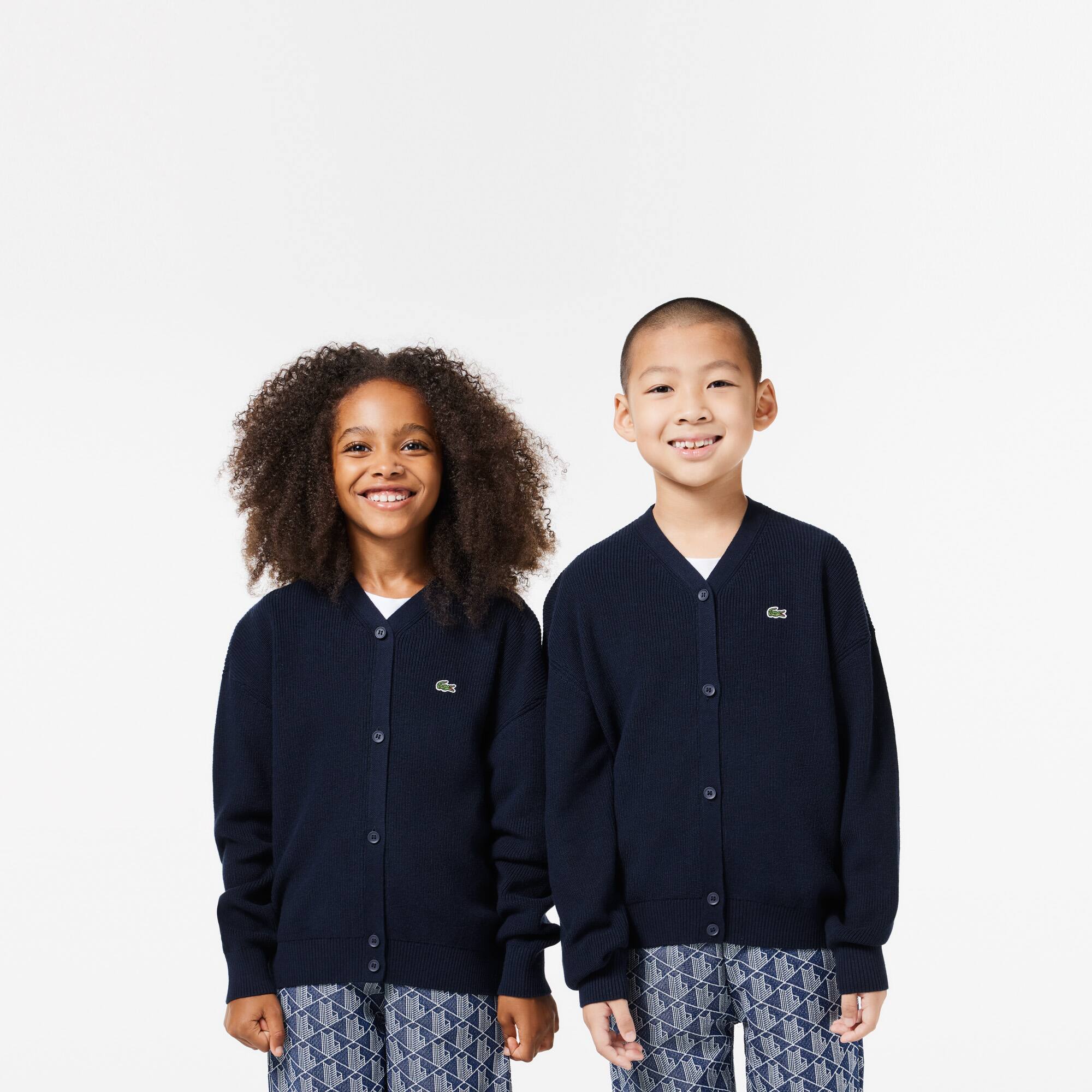 Cardigan enfant Lacoste avec marquage contrasté Pullovers & Sweatshirts - Bleu - Lacoste - Enfant