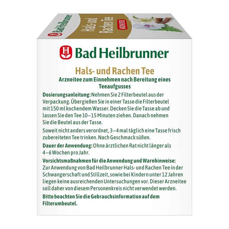 Bad Heilbrunner Tee Hals- und Rachen Filterbeutel, 8X1.75 g