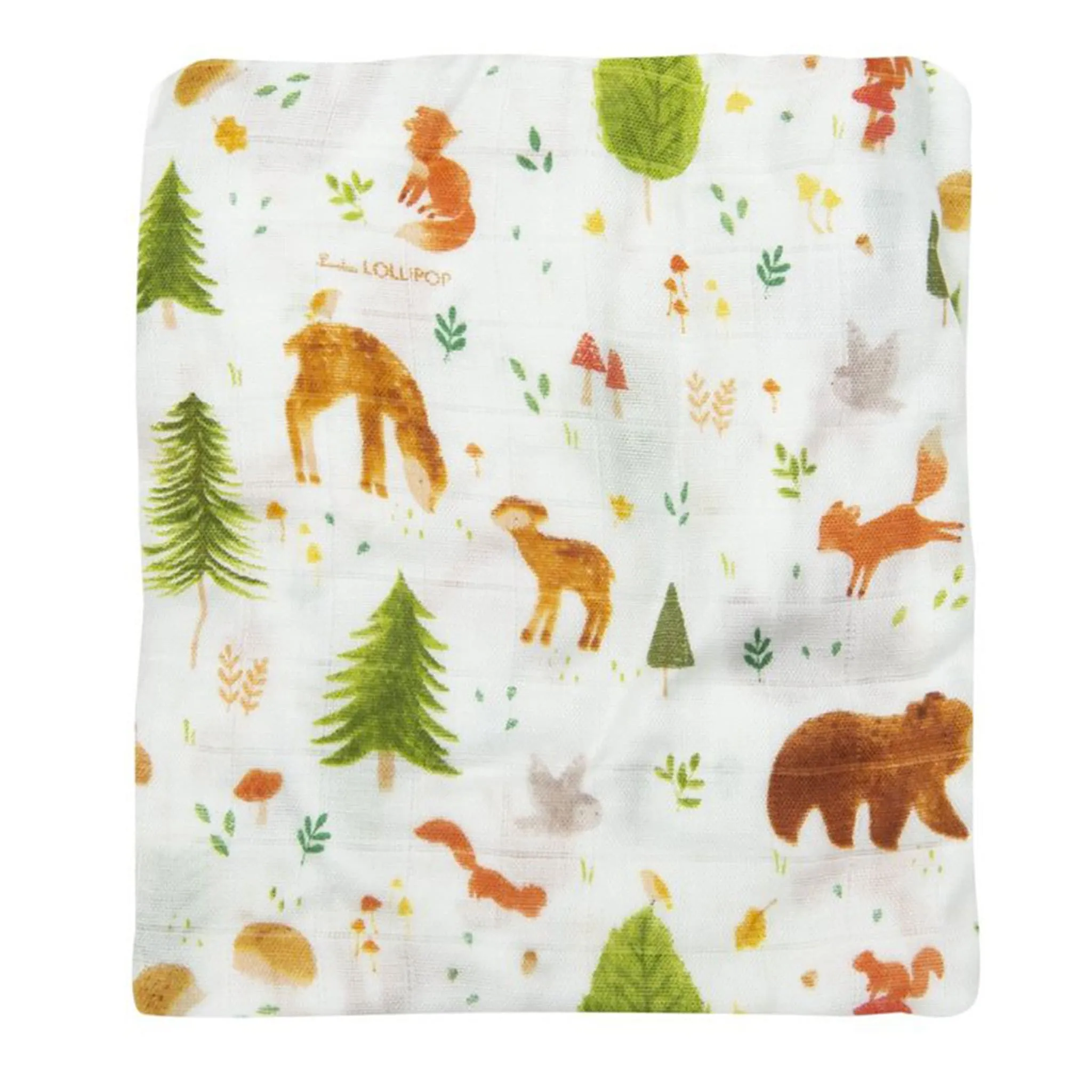 Loulou Lollipop Drap Contour pour Lit de Bébé - Mousseline Bambou Amis de la Forêt