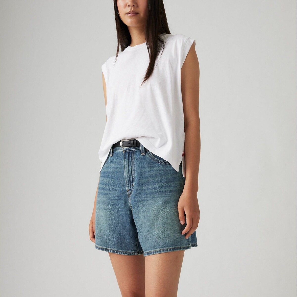 LEVI'S<br>Shorts folgados de cintura alta em mistura de linho