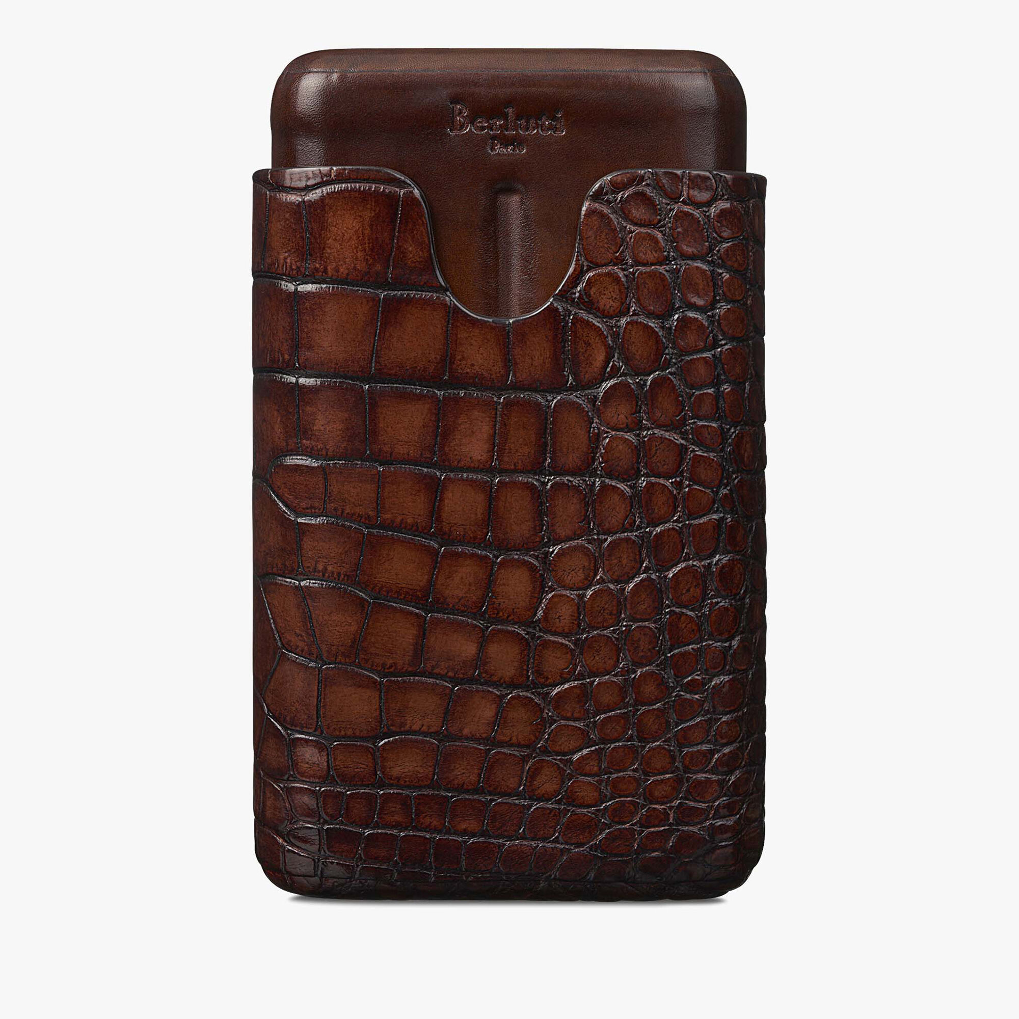 Étui Quatre Cigares En Cuir D'Alligator