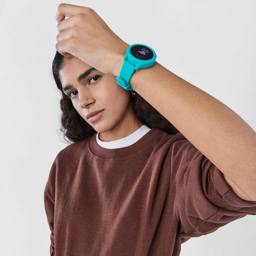 Relógio inteligente Smarteen Connect com pulseira de silicone verde