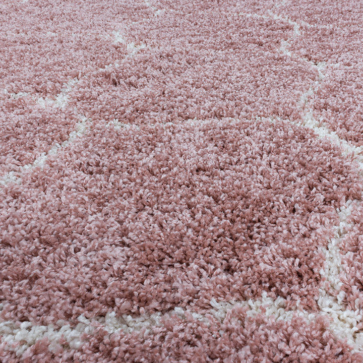 Rond berber vloerkleed - Agadir Circle Roze/Creme