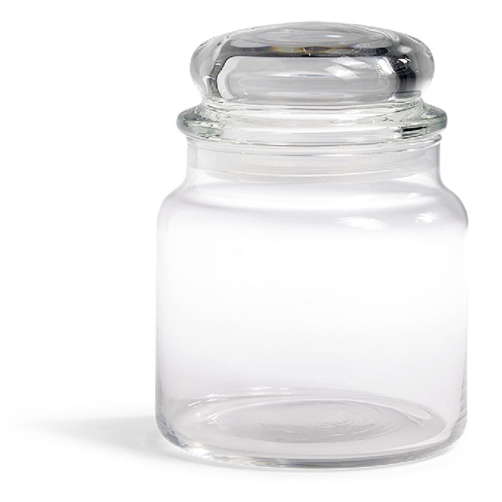 Bocal en verre transparent avec couvercle hermétique 500ml - H.13cm