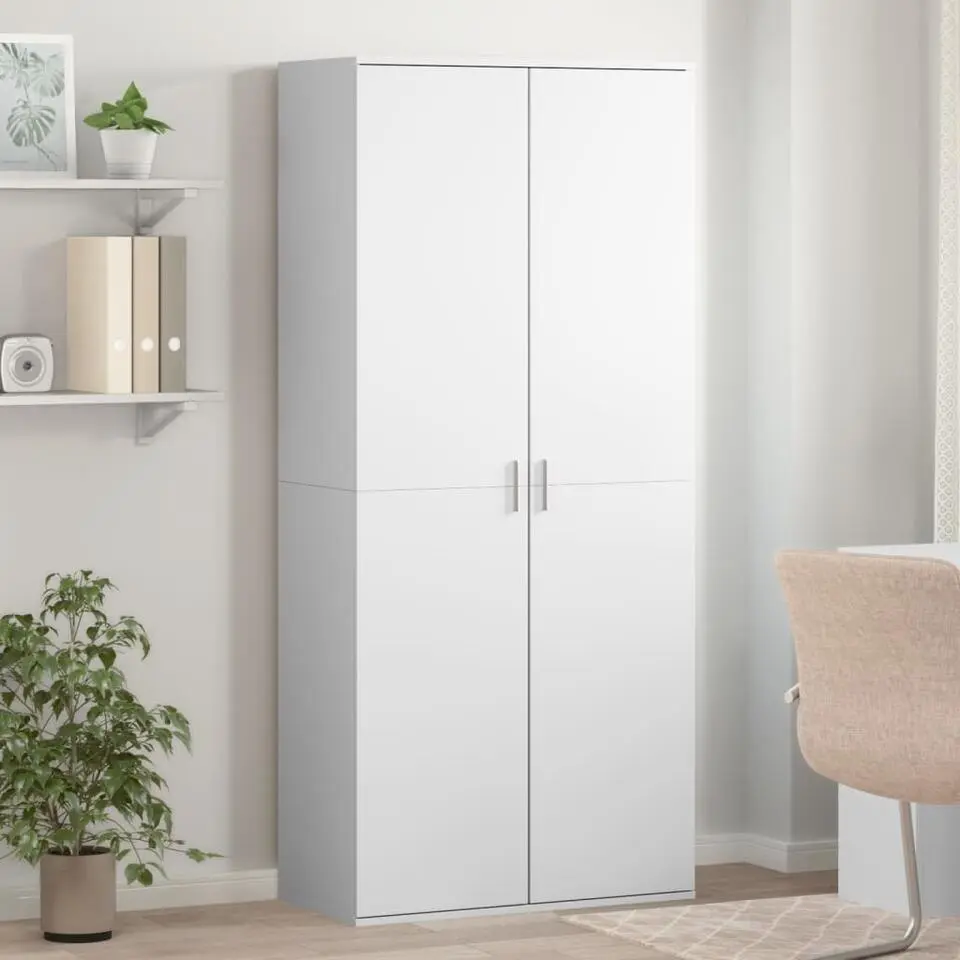 vidaXL - Hoge Schoenenkast met 7 planken en 2 deuren - Wit - 80x39x178 cm