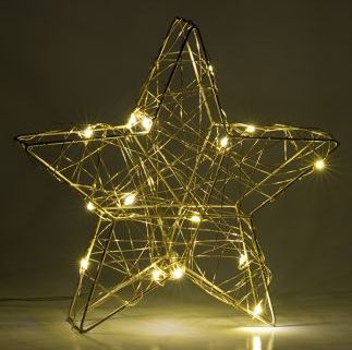Lumineo - Ster - Goud - Micro LED - Binnen - Batterij met Timer