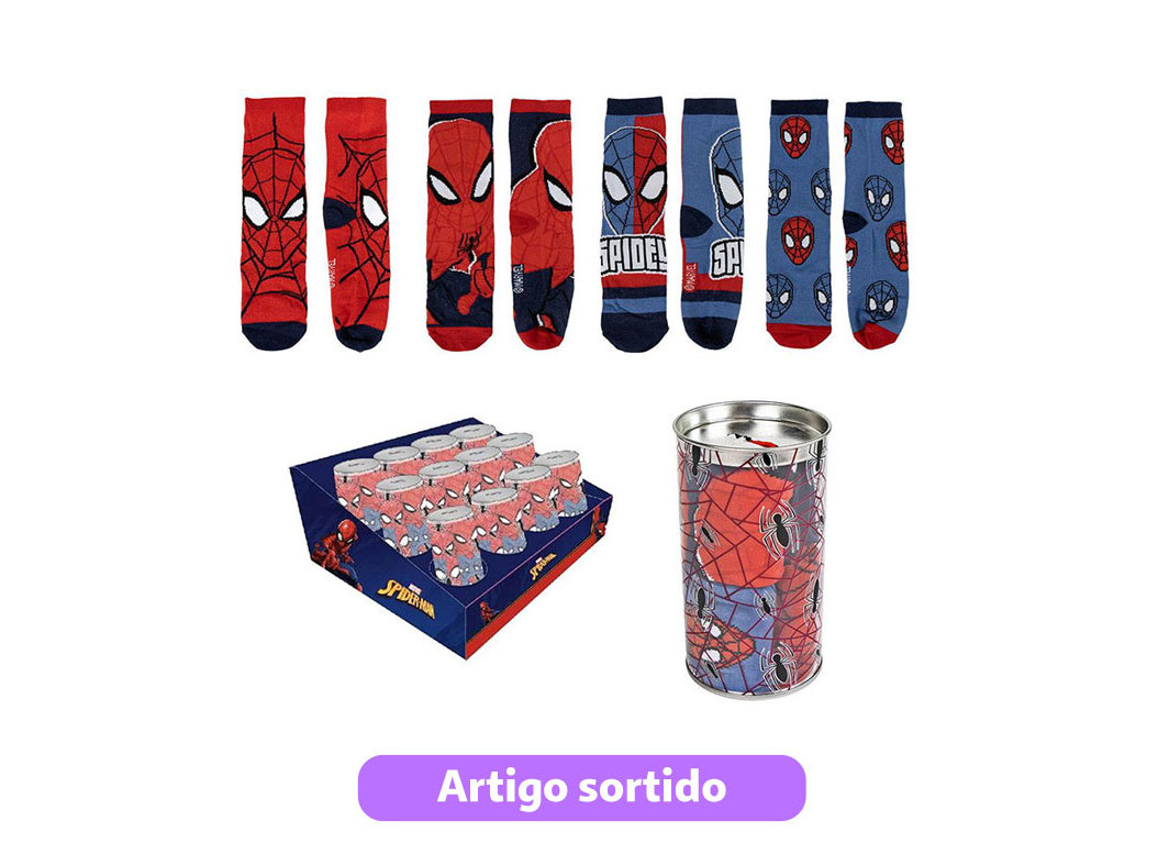 MEALHEIRO   4 MEIAS SPIDERMAN MODELOS SORTIDOS