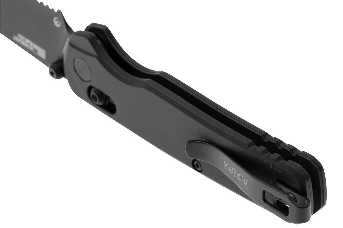 Kershaw Bel Air 6105BLKST Black PVD MagnaCut Serrated, Black Aluminum, zakmes