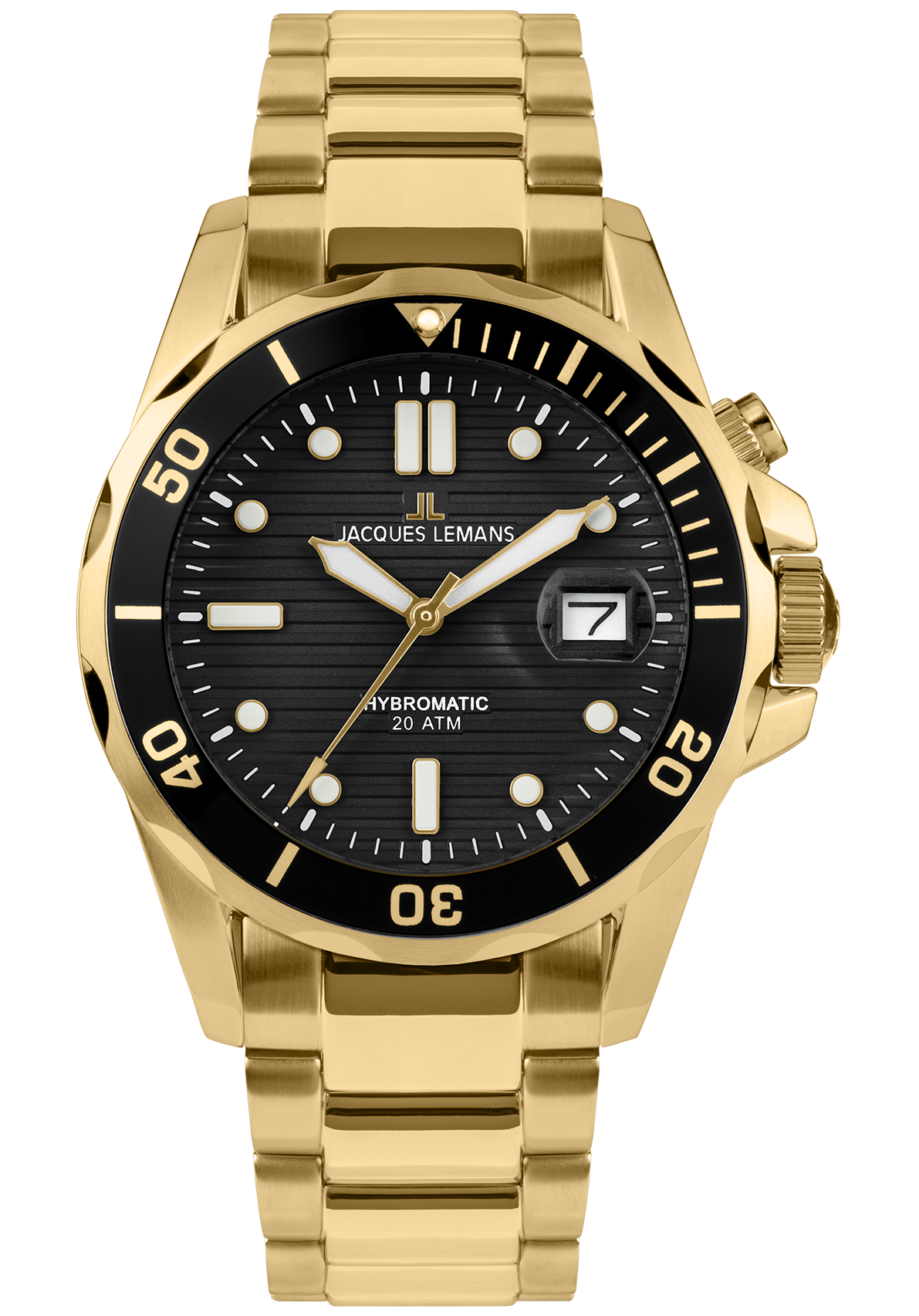 Jacques Lemans Herrenuhr Diver Hybromatic Steel 1-2170M