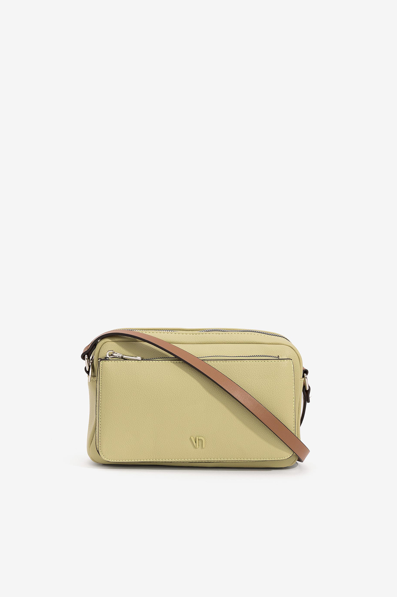 Bolsa transversal com três compartimentos