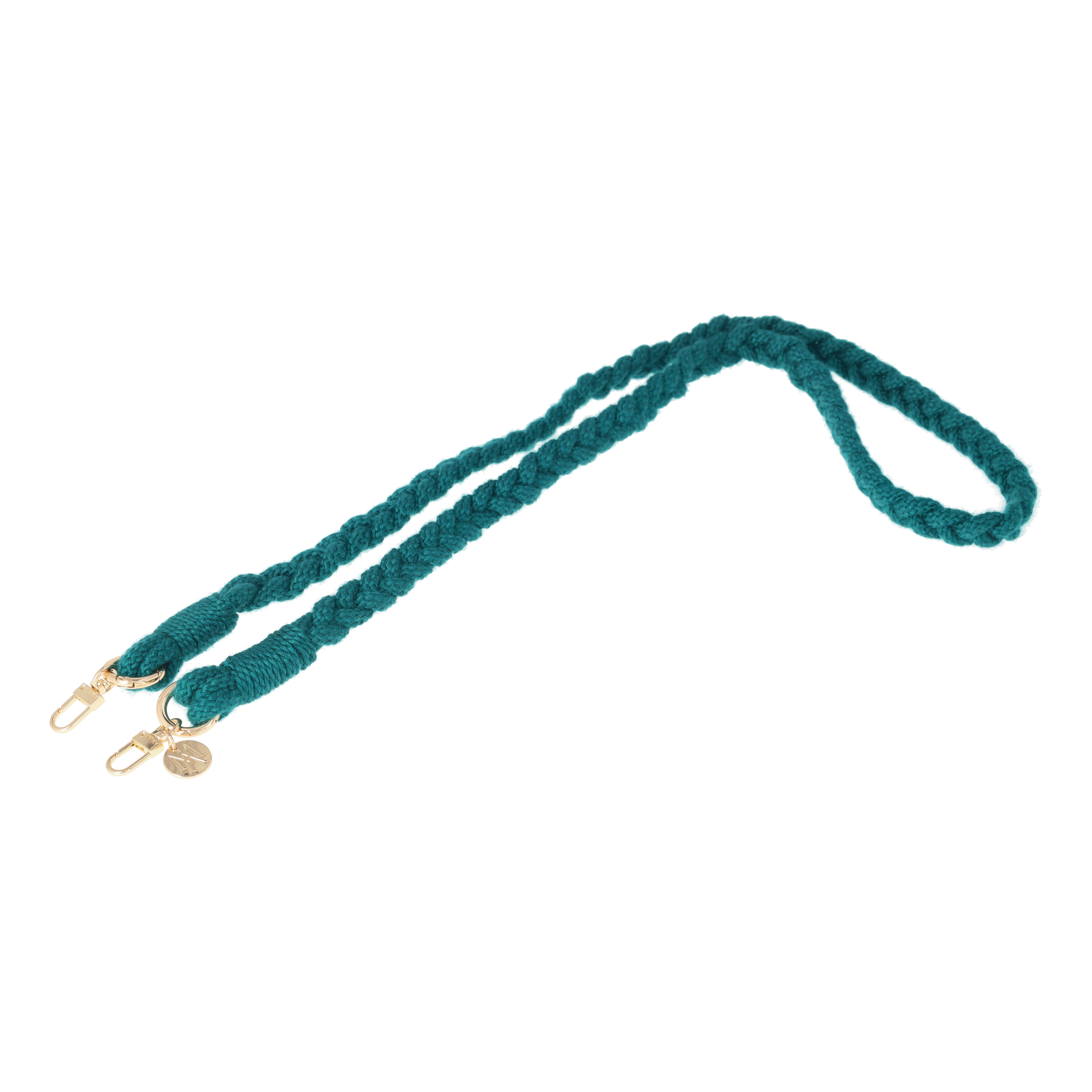 Handgemachte Handykordel Geflochtenes Umhängeband für Handyhüllen Gold - Dark Green