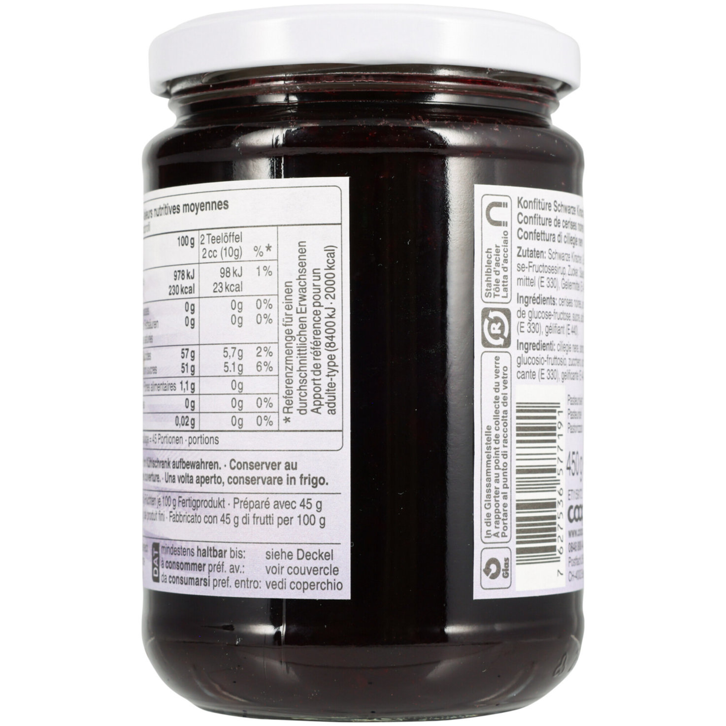 Prix Garantie Schwarze Kirschen Konfitüre