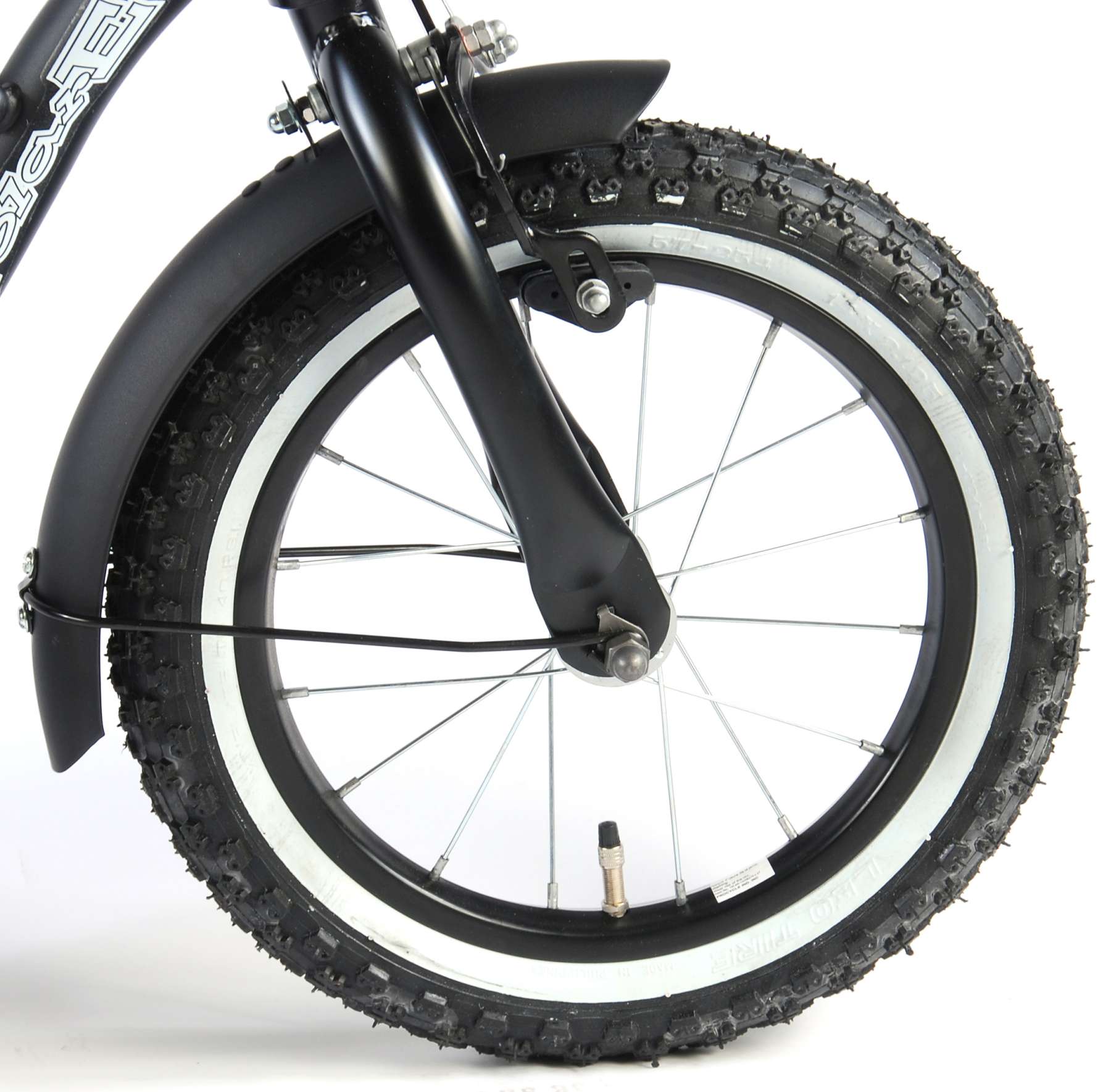 TPFSports Black Cruiser Kinderfahrrad - Jungen - 14 Zoll - Rücktritt + Handbremse - Schwarz