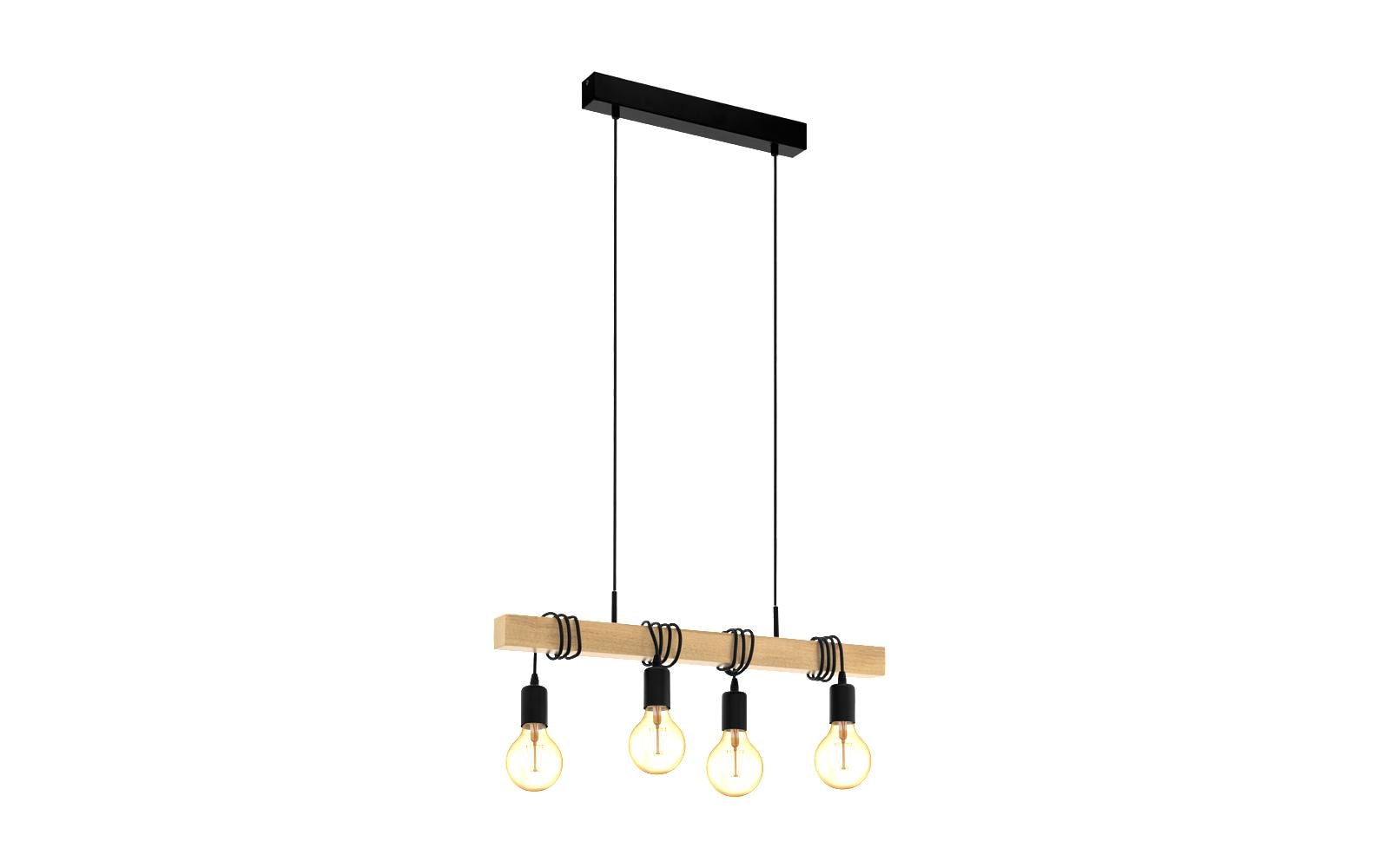 Pendelleuchte TOWNSHEND 4x E27 SchwarzPendelleuchte, Braun/Schwarz