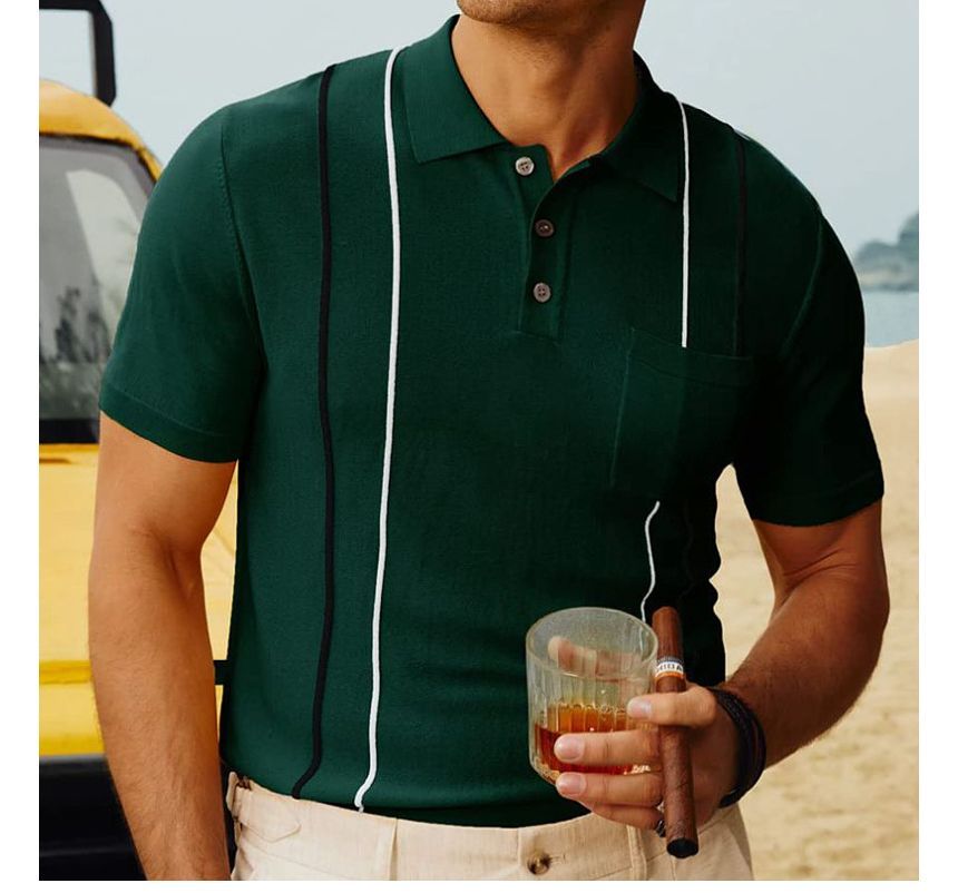 Bougie Bloo - Poloshirt met korte mouwen en kleurblokkenbreisel