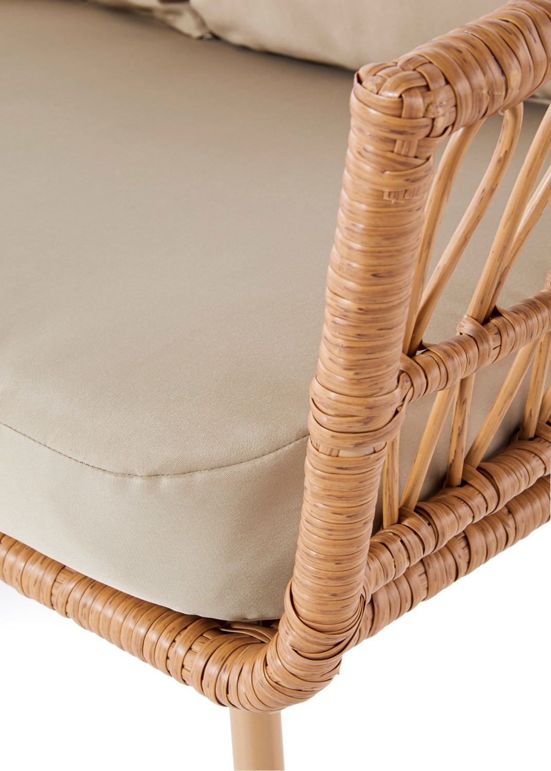 Gartenliege MARIANE - natur-beige - inklusive Kissen