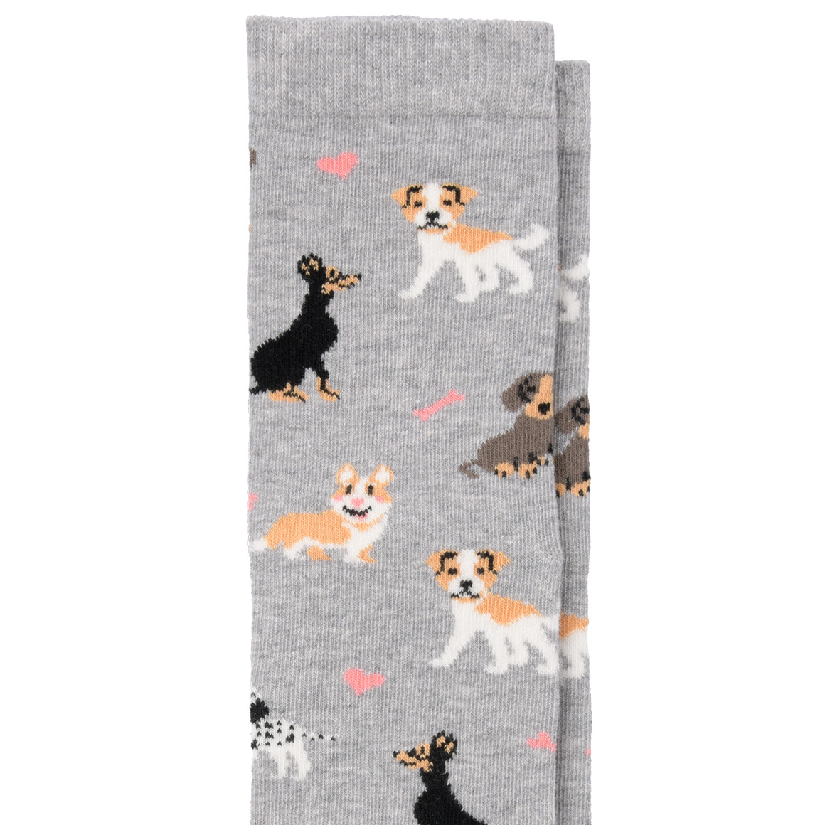 Gina Benotti 1 Paar Damen Socken mit Hunde-Motiven hellgrau