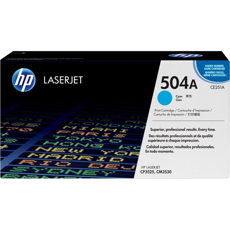 HP 504A toner LaserJet cyan authentique