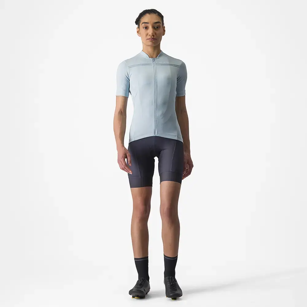 Castelli Anima 4 Fietsshirt Korte Mouwen Lichtblauw Dames