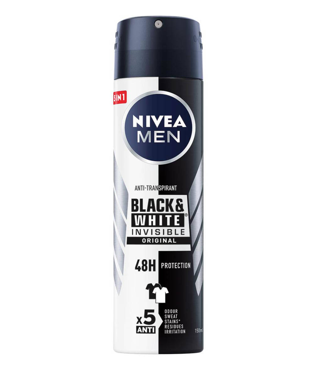Invisible for Black & White Power deodorant- 6 x 150 ml - voordeelverpakking