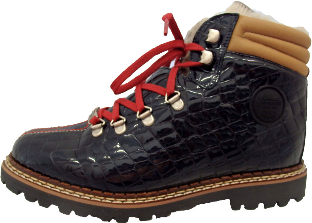 Ammann Stiefel Town3 croc navy mit Lammfellfütterung