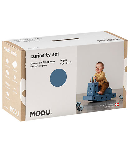MODU Neugier Set - 14 Teile - 50x30x20 cm - Deep Blue/Sky Blue
