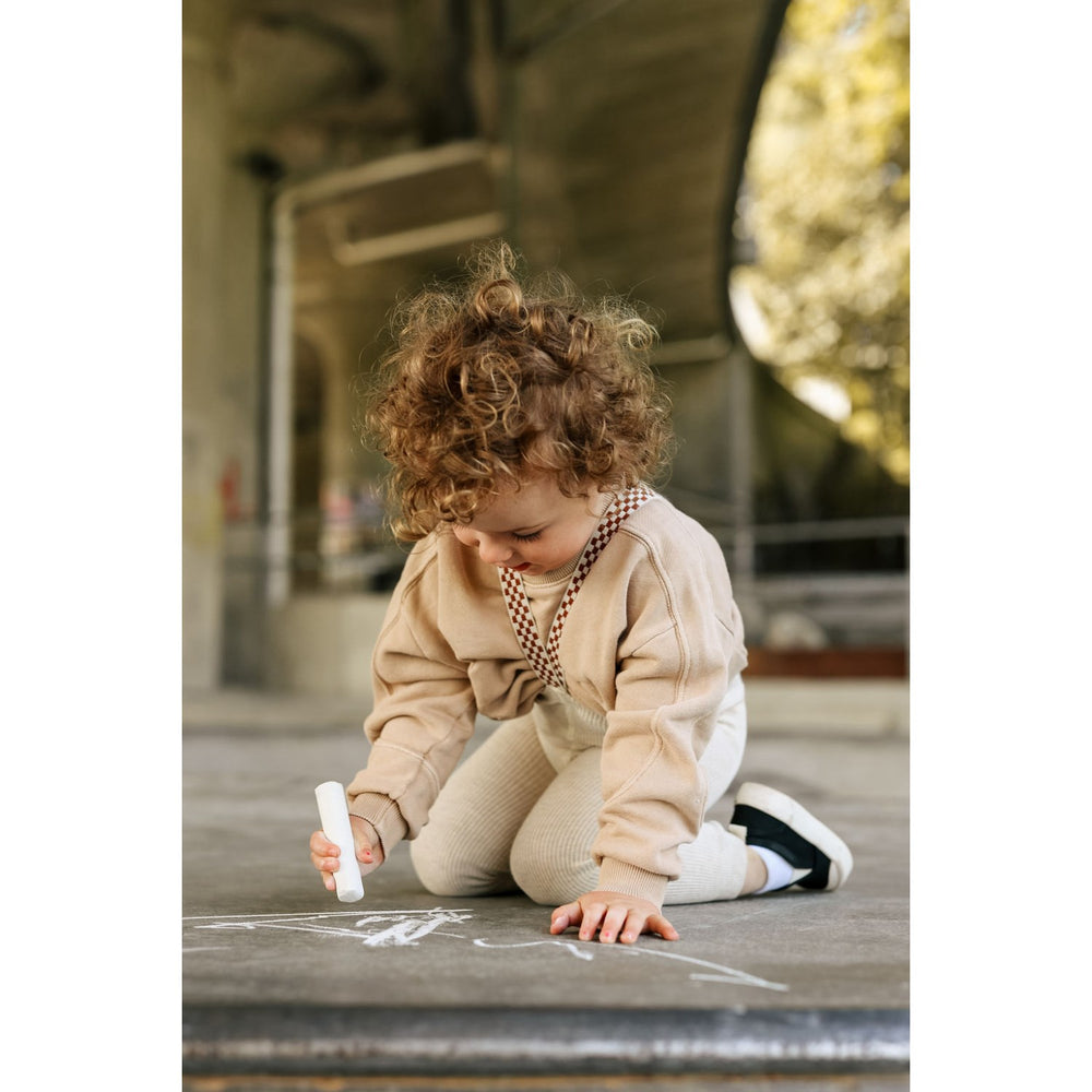 Køb Silly Silas Cream Blend Checked Footless Leggings