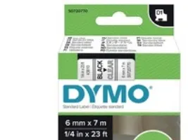 Labeltape DYMO® D1 sort på klar 6mm x 7m