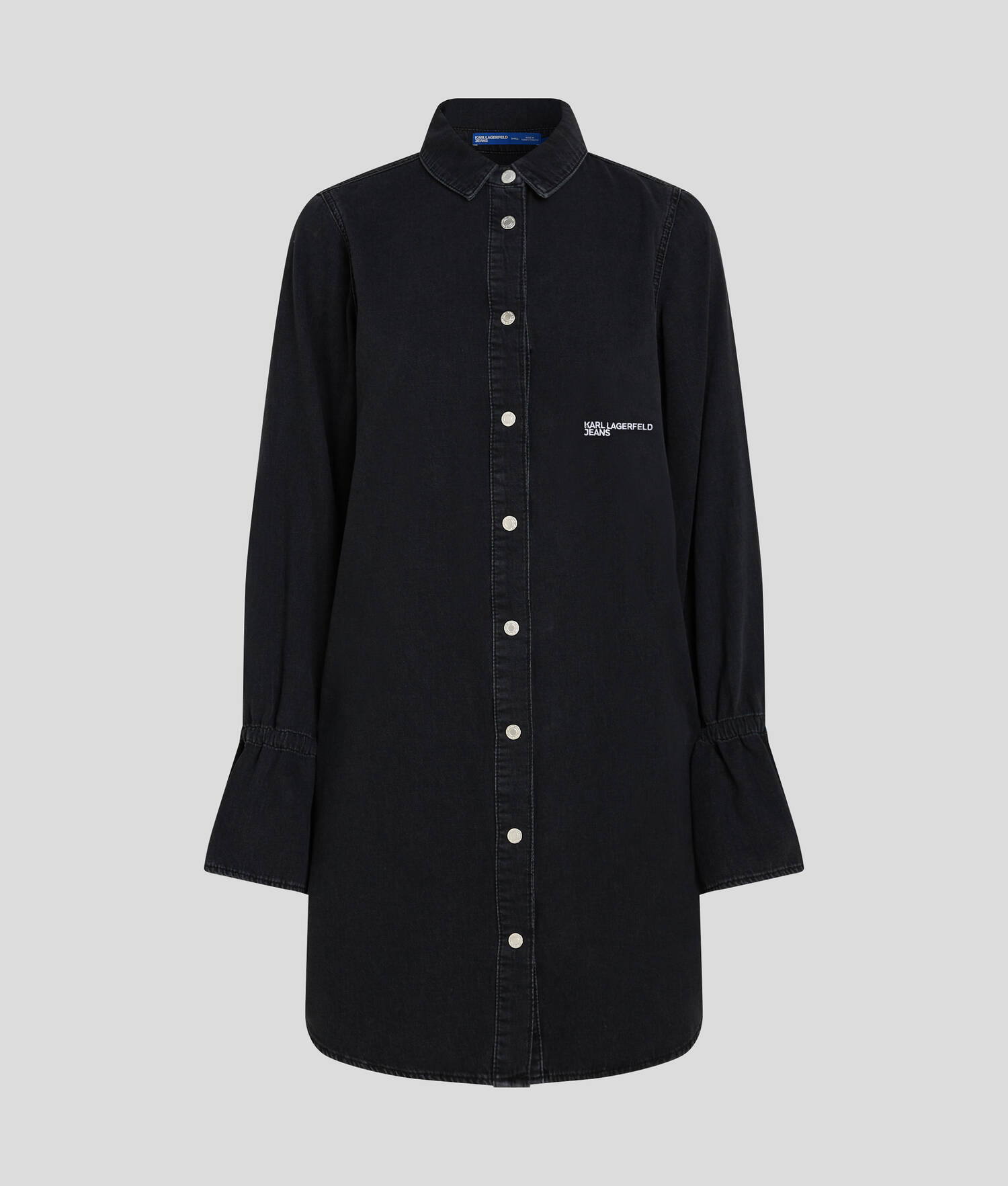 ROBE EN JEAN AVEC LIENS DE SERRAGE AUX MANCHES KLJ