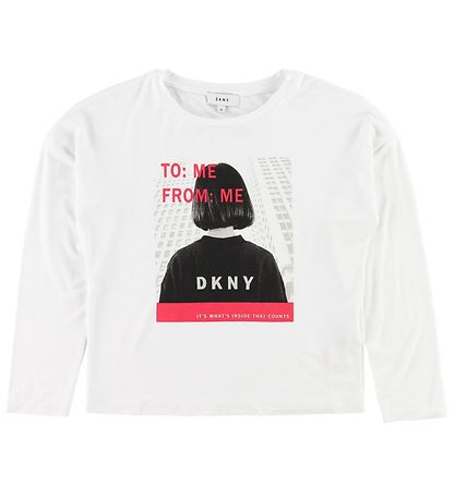 DKNY Pullover - Viskose - Weiß m. Print