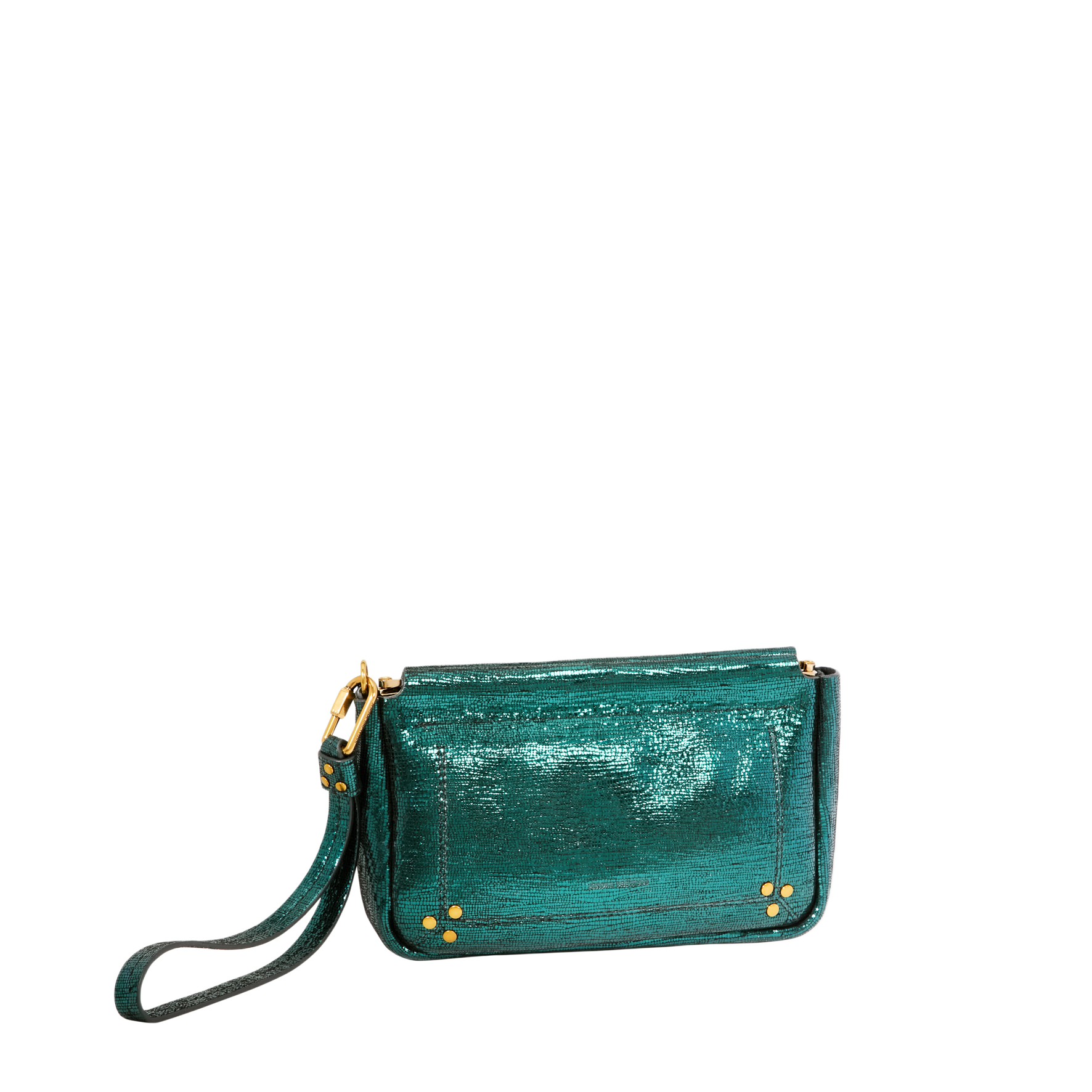 CLAP M - Pochette en cuir métallisé | Vert