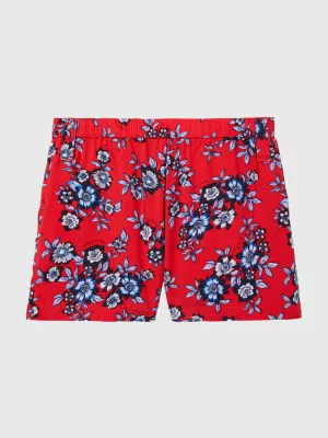 Shorts adaptáveis em viscose com estampa floral